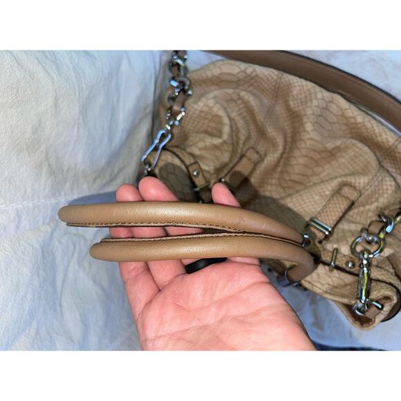 Coach Limited Edition Vintage Madison Embossed Tan Python Leather Shoulder Bag - Picture 6 of 12